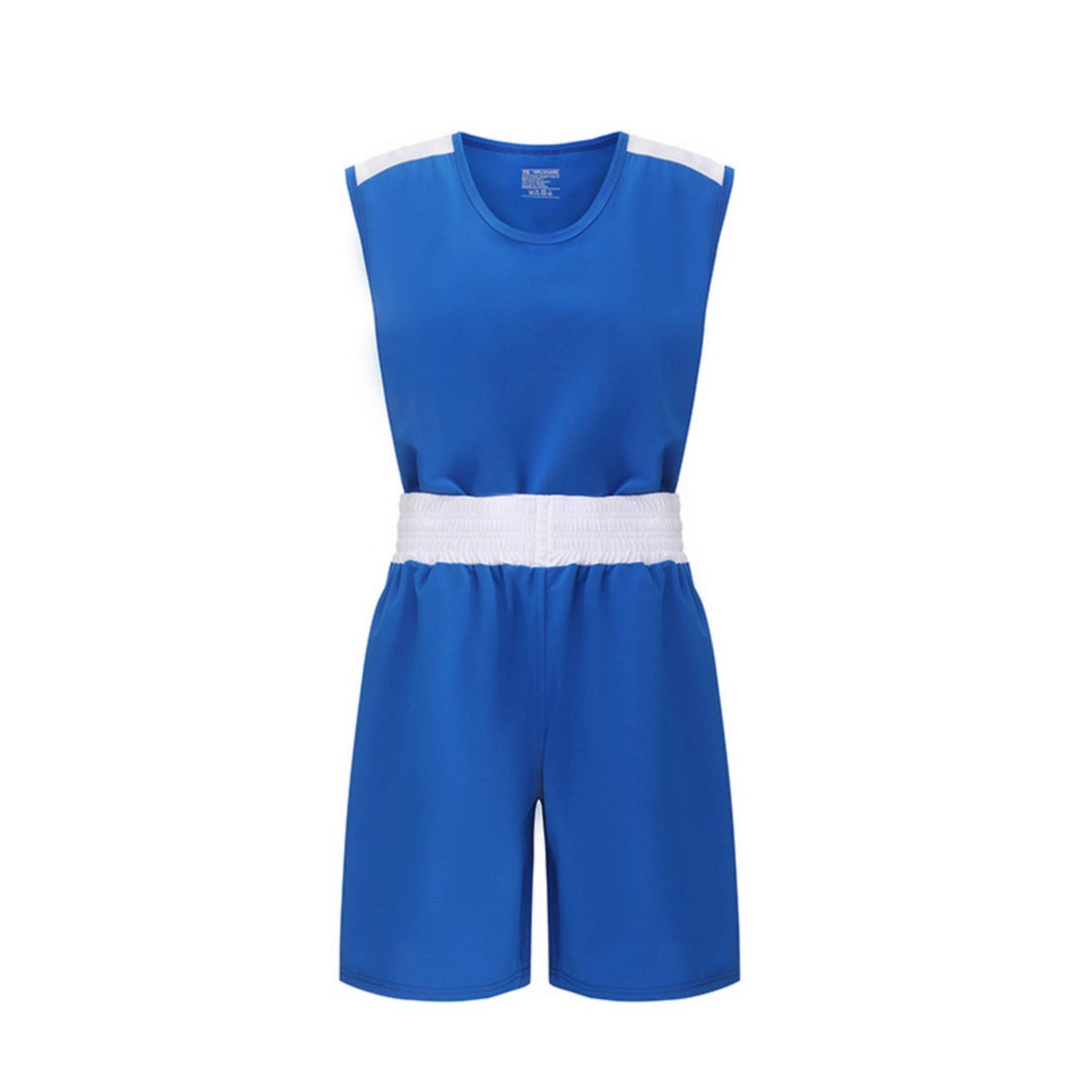 Boxing Training Outfit Contrast Trim Boxing Top and Shorts Elastic Waistband Sportswear Set for Competition