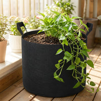 Plant Grow Bags, 30cm Black Non-Woven Breathable Grow Bags with Handles, Degradable Grow Bags for Vegetables, Trees & Shrubs