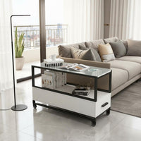 Rolling End Table with Drawer On Wheels Multi-Level Rolling Organizer for Study