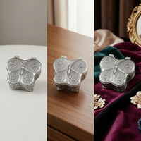 Metal Butterfly Jewelry Box Floral Jewelry Box with Hinged Lid Lined Elegant for Dresser