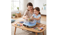 Portable Electric Pottery Wheel Adjustable Speed Pottery Wheel with Splash Guard Compact Appliance Low-Noise for Beginners, Hobbyists, Home Practice, Classroom