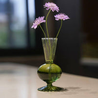 3 Pieces Green Striped Vase Fluted Design Stripe Vase Gift Idea for Living Room