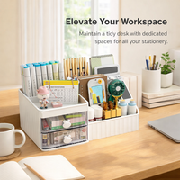 Multi-Layer Desktop Organizer with Drawers for Vanity Table, Desk Storage Box for Study Drawer Style Stationery Holder