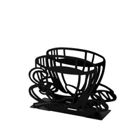Hollow-out Metal Napkin Rack Decorative Black Iron Napkin Holder Weighted Base Metal Tabletop Tissue Holder for Cafe