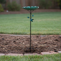Bird Bath Stake Iron Garden Ornament Sturdy