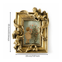 Photo Frame with Angel Figures Ornate Angel Frame Intricate for Entryway