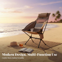 High-Back Moon Chair Foldable High-Back Folding Chair Lightweight for Beachgoers