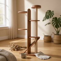 Wooden Cat Climber Climbing Tree Sturdy Base Cat Climbing Towers Structure Space-Saving Pet Accessory