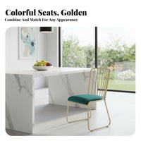 Gold Metal Dining Chair Wear-Resistant Upholstery Modern Chair Gold Legs