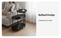 3-Tier Shelf Table Space-Saving 3-Tier Accent Stand Rounded Edges for Homeowners