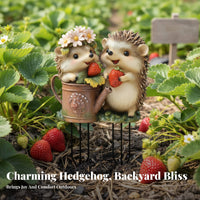 2D Acrylic Hedgehog Yard Art Hedgehog Garden Stake Weather-Resistant Animal Garden Insert for Gardeners, Patio, Flower Bed