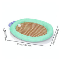 Cooling Mat with Raised Rim Anti-Slip Pet Cooling Mat Woven for Floor