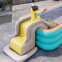 Anti-Rollover Inflatable Water Slide Outdoor Inflatable Slide with Side Rails Heavy-Duty Compact for Children, Swimming Pool