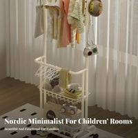 childs' Mobile Clothes Rack Large Capacity Young Child Dress-up Station Rounded Corners Sturdy Construction for Nursery, Bedroom