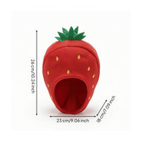 Strawberry Hat Soft Pet Hat Padded for Costume Parties