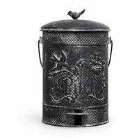 Metal Trash Can Perforated Weather Resistant Decorative Trash Can