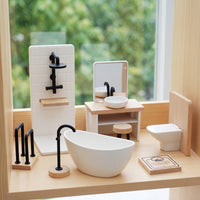8 Pieces 1:12 Scale Dollhouse Lavatory Complete Miniature Lavatory Scene Compact Fixtures for Kids