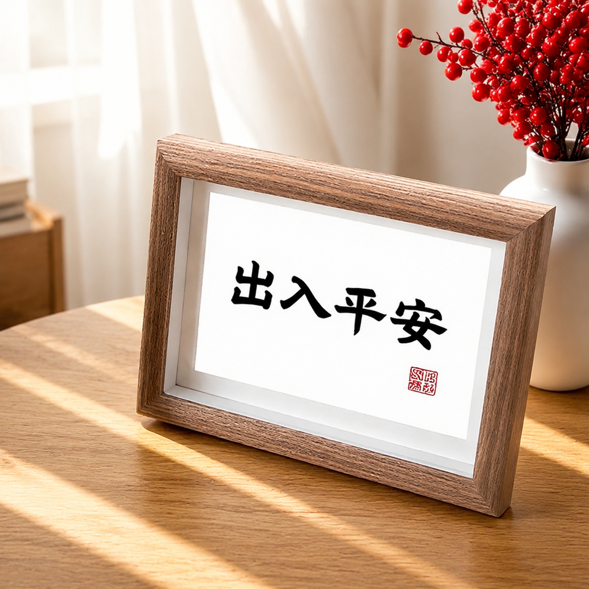 Handmade A4 Frame, Modern Circular Photo Frame, Engineered Wood Desk Frame, Customizable Picture Frame for Bedside Table