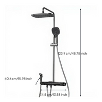 Rainfall Shower Head, High Pressure Adjustable Handheld Spray Combo Set, Matte Black Bathroom Fixture, Multi Modes, Luxury Bathing Sensation