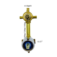 Recessed Shower Mixer Valve with Copper Handwheel 304 Stainless Steel