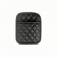 Quilted Car Storage Pouch Leather-Like Car Organizer with Pocket Space-Saving Long-Lasting for Road Trips