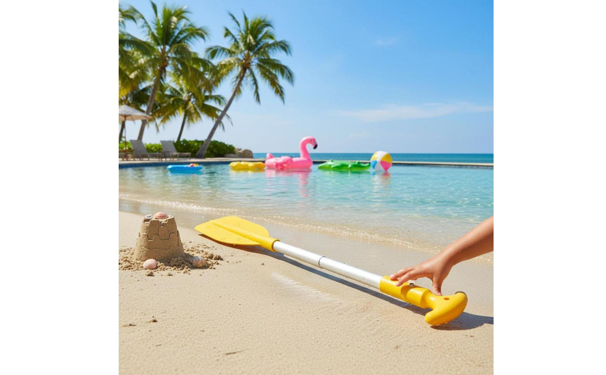 Retractable Children's Paddle Water Lightweight Plastic Paddle Boat Paddles Long-Lasting Telescoping Boat Oar Ergonomic T-Handle for Pool, Beach