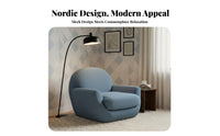 Upholstered rotate Armchair Comfortable Seating rotate Barrel Chair Plush Cushioning Modern Design for Adults, Bedroom, Balcony