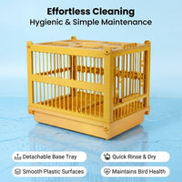 Bird Bathing Cage for Medium Birds, Metal Bird Washing Cage and Shower Enclosure, Indoor Bird Cage Accessory for Your Pet Bird Bath Setup