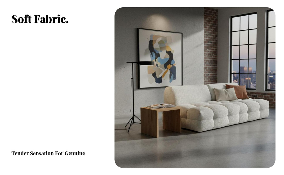 Minimalist aesthetic Armless sectional Sofa Customizable Layout Armless Chair Module fluffyLike Comfort Sectional Couch Deep Seat for Apartment Dwellers, Interior Designers, Young Adults, Living Room, Reception Hall, Bedroom