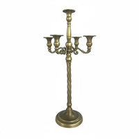 3 Pieces Retro Bronze Candle Stand Tall Centerpiece Metal Candelabra Stand