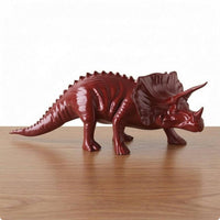 Triceratops Figurine 3D Crafted Metal Dinosaur Figurine Vintage Finish Horned Dinosaur Statue