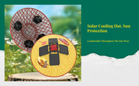 Solar Fan Hat, Wide Brim, Waterproof, Outdoor Cooling