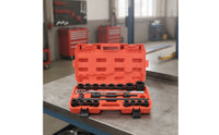 20 Pieces Heavy-Duty Socket Wrench Set Matte Black Socket Set with Case Long-Lasting Portable for Workshop