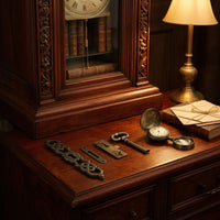 4 Pieces Vintage Clock Lock Hardware Set Decorative Grandfather Clock Lock