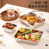 316 Stainless Steel Square Pan with Lid, Rectangular Food Storage Container