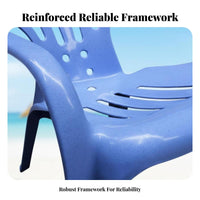 Ergonomic Backrest Low-Back Monobloc Chair Easy to Clean Outdoor Furniture Long-Lasting Patio Seating Weatherproof for Business Owners, Homeowners, Adults, Beach, Poolside, Garden, Balcony