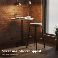 Backless Round Stool Minimalist Design Bar Chair Waterproof for Dining Room