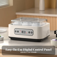Digital Yogurt Machine Transparent Cover Fermented Dairy Maker Countertop Appliance Compact Design