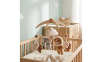Crib Mobile with Wooden Frame Soft Baby Mobile with Soft Ornaments Nursery Hanging Toy Natural Cute for Newborns