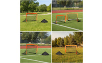 2 Pieces Soccer Goal with Ground Stakes Compact Portable Soccer Goal Stable Athletic Gear for Children, Children