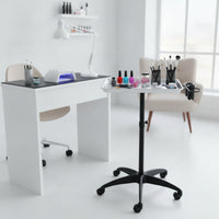 Hairdresser Trolley with Cups Portable Salon Tray on Wheels Movable Rolling Hair Tray for Hairdressers, Nail Technicians, Barbershops, Beauty Parlors