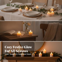 8 Pieces Rechargeable Tea Lights | Warm Yellow, Rechargeable Tea Lights with Charging Base, for Table Centerpieces