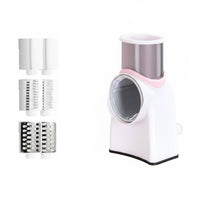 Interchangeable Blades Drum Grater Cutter Easy to Clean Multifunctional Vegetable Cutter Large Feed Chute Manual Rotary Cheese Grater
