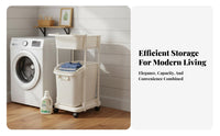 Tiered Rolling Laundry Sorter Large Capacity Vertical Rolling Hamper for Parents