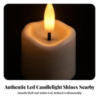 6 Pieces Rechargeable LED Candle Set | Flameless Ambient Glow, Glossy White Finish, LED Candle with Charging Base, for Dinner Settings