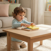 Sensory Wooden Mirror with Knob Interactive Montessori Mirror Toy Child-Friendly for Baby