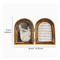 Antique Gold Diptych Frame European Look Double Arched Photo Frame for Desk
