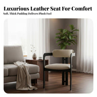 Wooden Frame rearrest Chair Light Luxury Upholstered Armchair Minimalist Design With Arms for Adults, Living Room, Restaurant