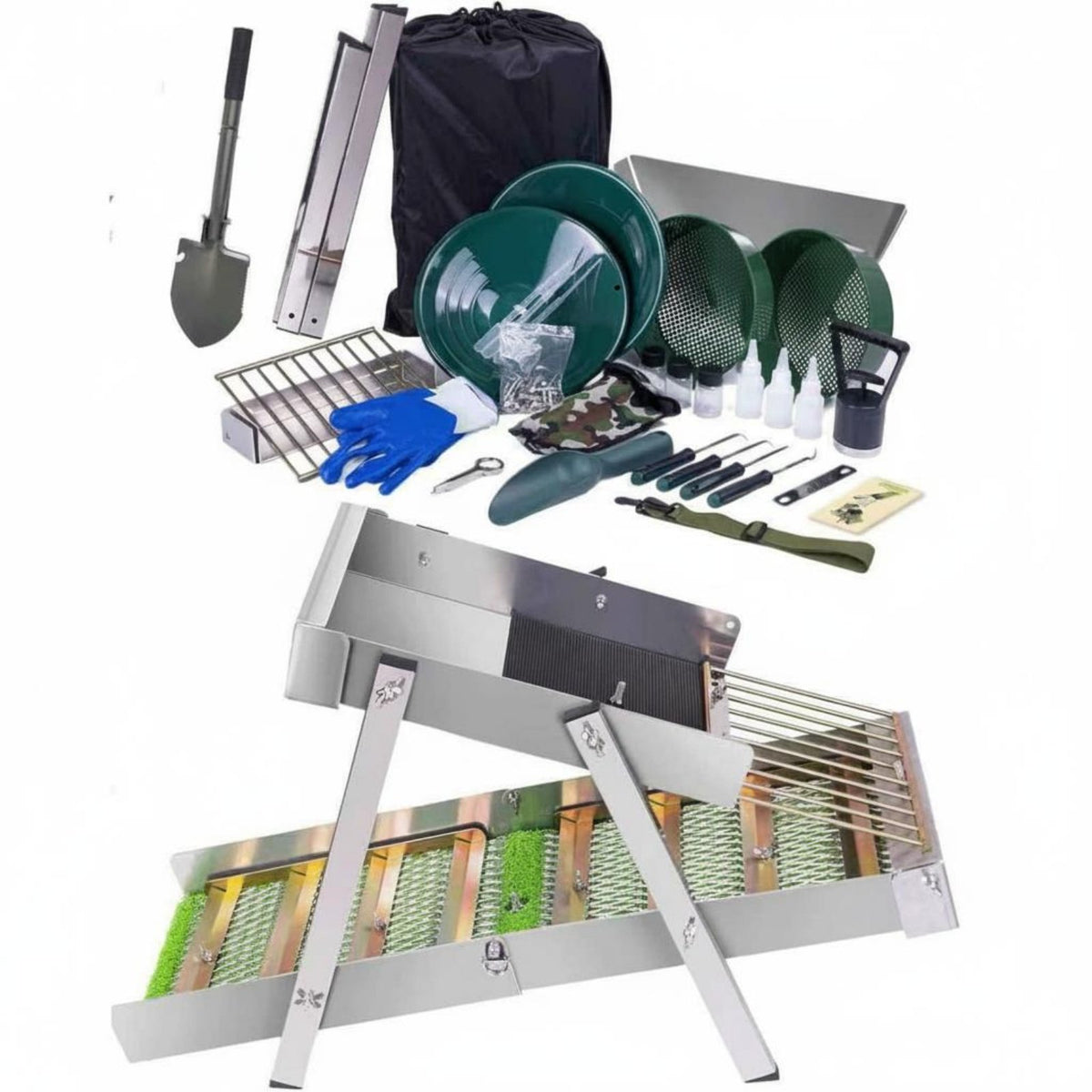 Sluice Box Kit Beginner Friendly Portable Gold Prospecting Tool Rust Resistant