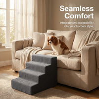 Pet Sofa Bed Access, Dog Small Dogs, Washable Steps, High Density Foam Pet Ramp, Gentle Slope Dog St - Image 3